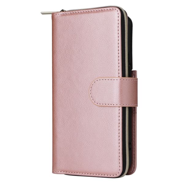 Zipper Magnet Plånboksfodral Läder Samsung Galaxy S23 Roséguld