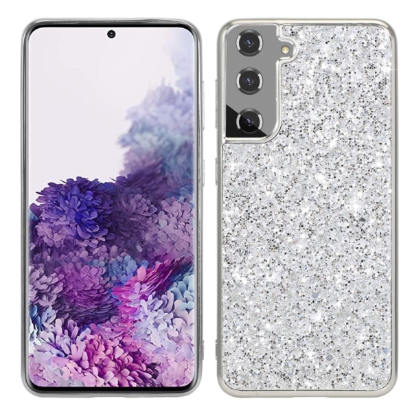 Glitterskal Samsung Galaxy S21 Plus Silver