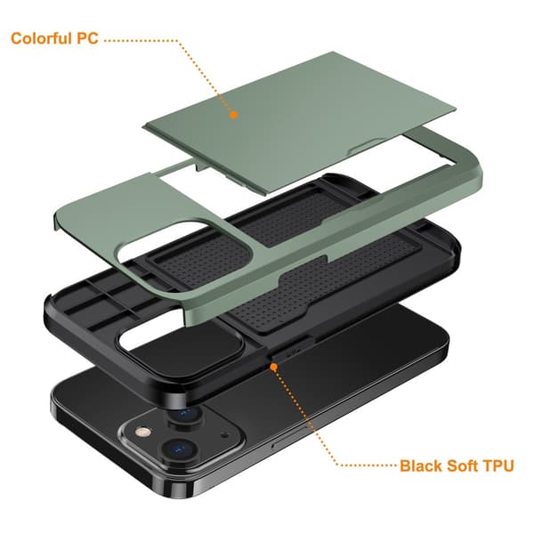 Skal Kortfack iPhone 15 Plus Grön