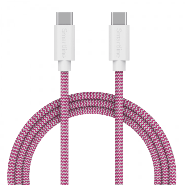 Smartline USB-kaapeli USB-C - USB-C 3A 1m Pinkki