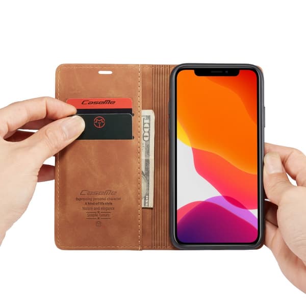 CaseMe Retro Pungetui iPhone 11 Brun