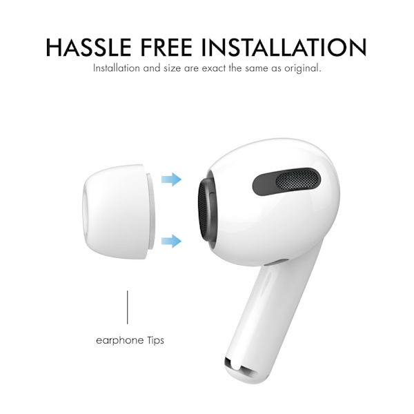 Ahastyle 1 Par AirPods Pro 2 Pluppar i Silikon Vit Large