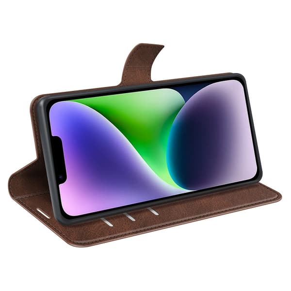 iPhone 15 Wallet Läder Brun