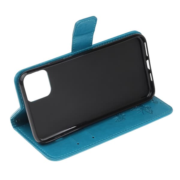 Läderfodral Fjärilar iPhone 13 Mini Blå