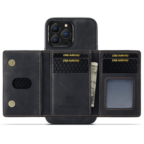 DG.MING 2 i 1 Magnetic Card Slot Case iPhone 14 Pro Max Sort