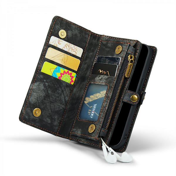 CaseMe Multi-Slot 2 i 1 Plånboksfodral iPhone 13 Harmaa