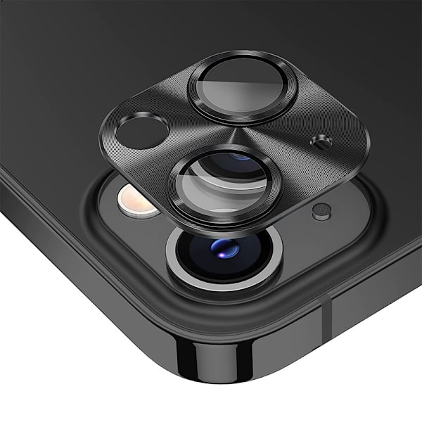 Hat Prince Kamerabeskyttelse Aluminium iPhone 15/iPhone 15 Plus Sort