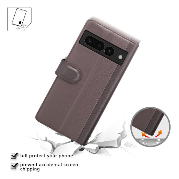 Aito nahkakotelo Google Pixel 7 Prolle, ruskea