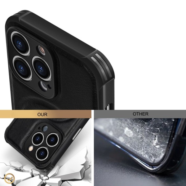 MagSafe nahkainen kotelo iPhone 14 Pro Max Musta