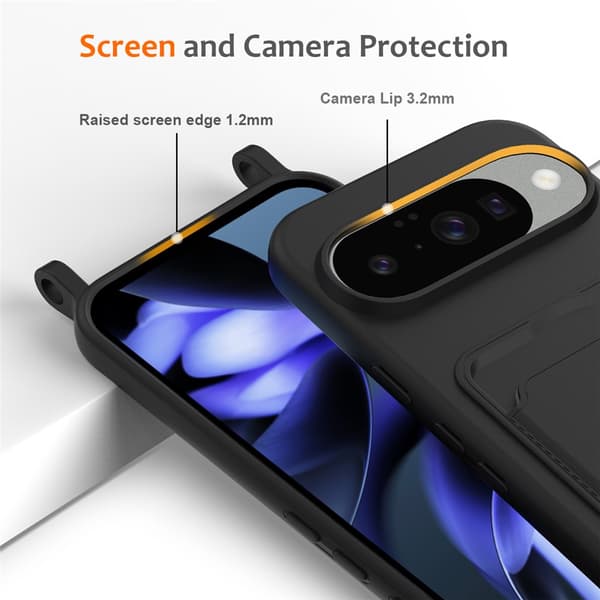 Skal Google Pixel 10 Halsband & Kortfack Svart