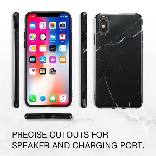 ESR Slim Soft Skal iPhone XS Max Marmor Svart