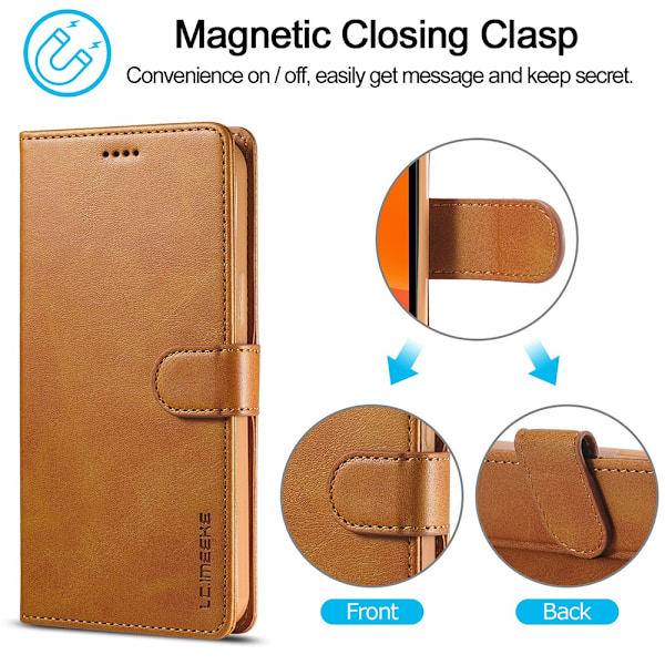 LC.IMEEKE Plånboksfodral iPhone 13 Pro Cognac
