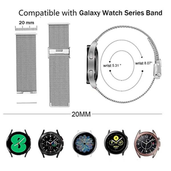 Milanese Mesh Bracelet Samsung Galaxy Watch 5 40/44/Pro 45mm Sil