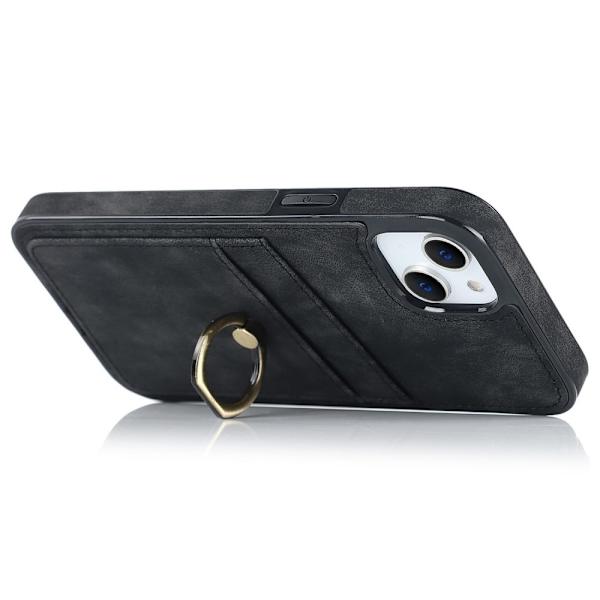 iPhone 14 Plus Kortlomme Skal Ring Sort