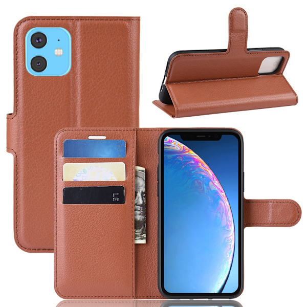 Nahkakotelo iPhone 11 Ruskea