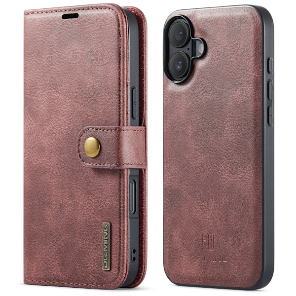 DG.MING 2-i-1 Magnet Pung iPhone 16 Plus Rød