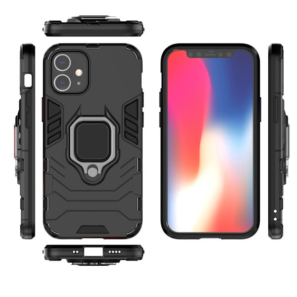 Hybrid Cover Fingerring iPhone 12/12 Pro Sort