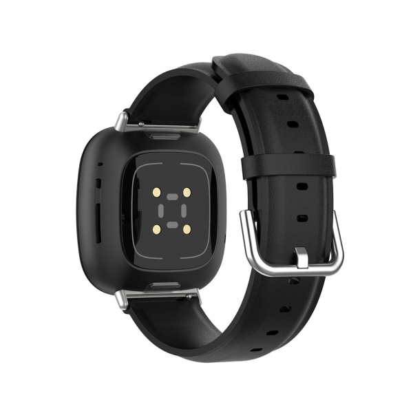 Äkta Läderarmband Fitbit Versa 3/Sense Svart