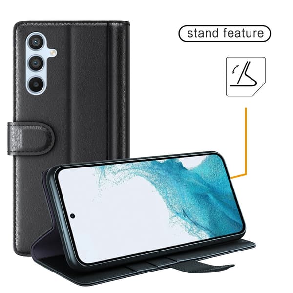 Ægte lædercover Samsung Galaxy A54 Sort