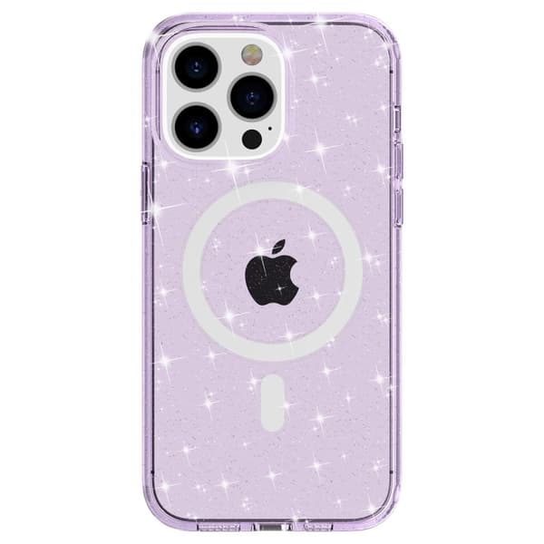 Glitter MagSafe -kuori iPhone 14 Pro Max - läpinäkyvä lila