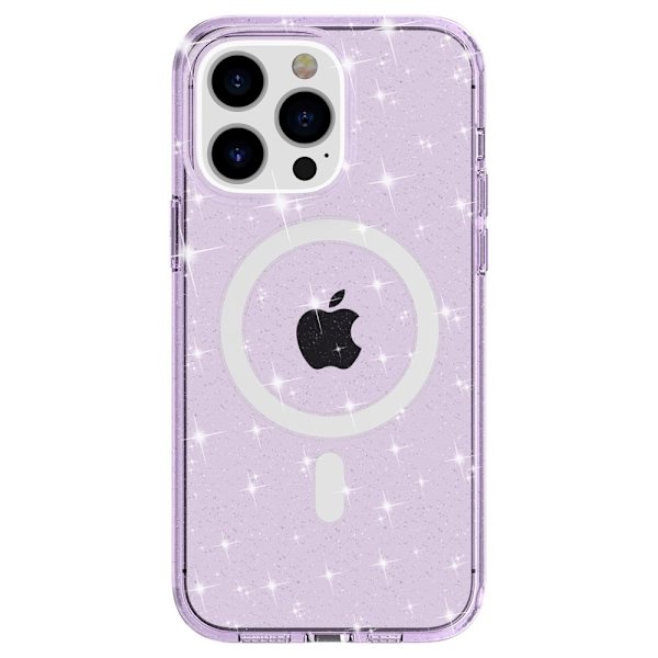 Glitter MagSafe Skal iPhone 14 Pro Max Transparent Lila