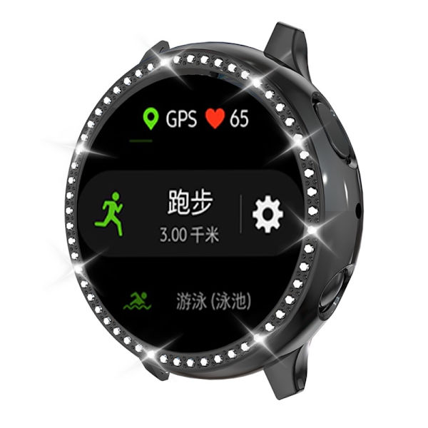 Heltækkende Rhinestone Skal Galaxy Watch Active 2 44mm Sort