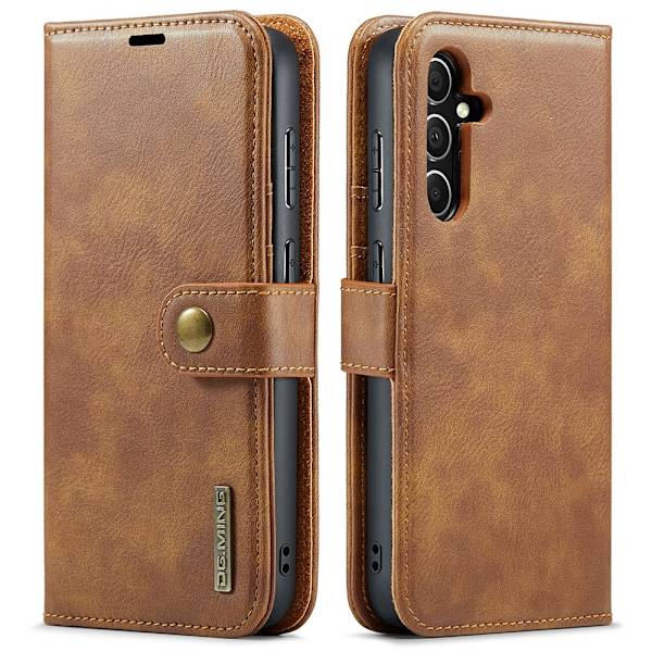 DG.MING 2-in-1 Magnet Plånbok Samsung Galaxy S23 FE Cognac