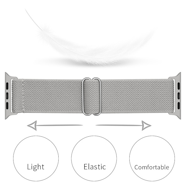 Elastisk Nylonrem Apple Watch Series 10 46mm Grå