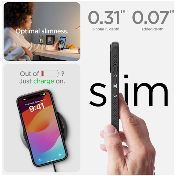 Spigen iPhone 15 Cover Liquid Air Sort
