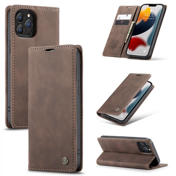 CaseMe Slim Wallet -kotelo iPhone 13 Pro Max Brown