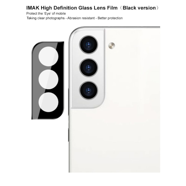 IMAK Karkaistu lasi linssisuoja Samsung Galaxy S22/ S22 Plus Musta
