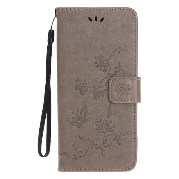 Läderfodral Fjärilar iPhone 13 Pro Grå