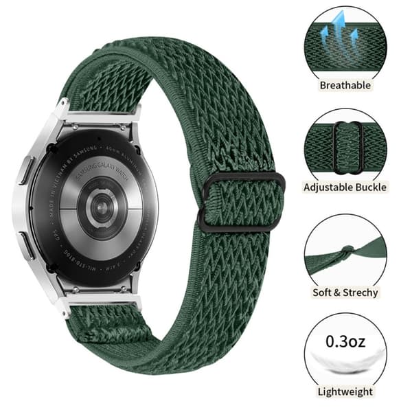 Flettet Nylonrem Samsung Galaxy Watch FE Grøn