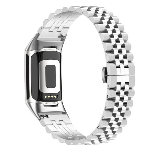 Metallarmband Fitbit Charge 6 i Fjärilsspänne Silver