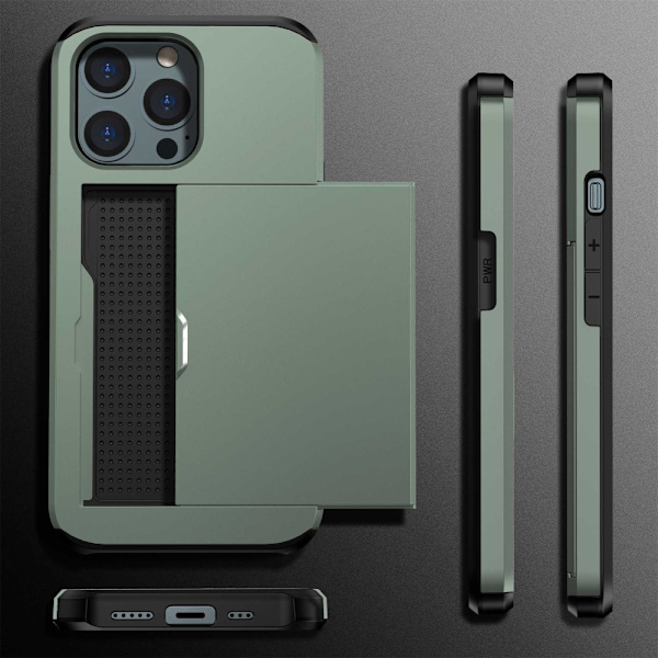 Skal Korttikotelolla iPhone 14 Pro Max Tummanvihreä