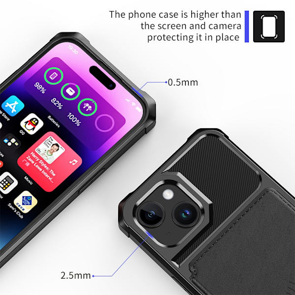 Multi-Slot Case iPhone 15 Svart