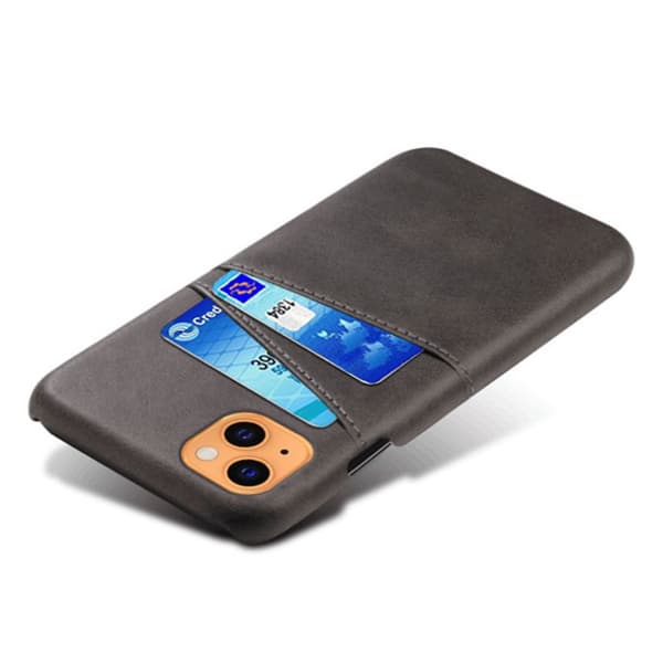 Nahkakuori korttipaikoilla iPhone 13 Mini Musta