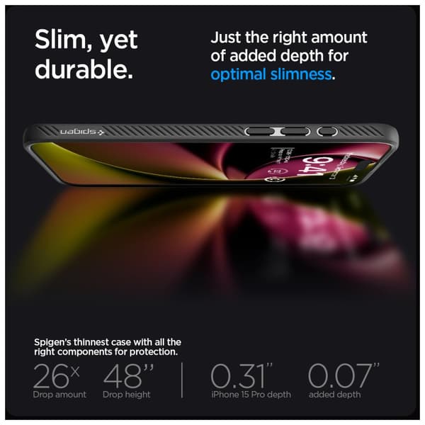 Spigen iPhone 15 Pro -kuori Liquid Air Black