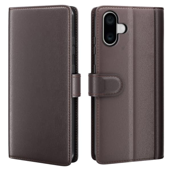 Aito nahkakotelo iPhone 16 Plus Ruskea
