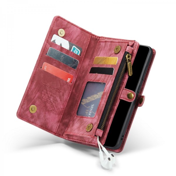 CaseMe Multi-Slot 2 in 1 -lompakkokotelo Galaxy S22 Red