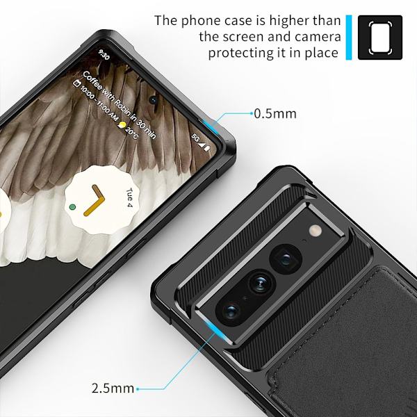 Moni korttipaikka Google Pixel 7 Musta
