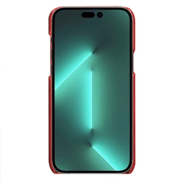 Läderskal Med Kortfack iPhone 14 Pro Max Röd