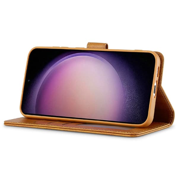 LC.IMEEKE Lompakkokotelo Samsung Galaxy S25 Plus Cognac
