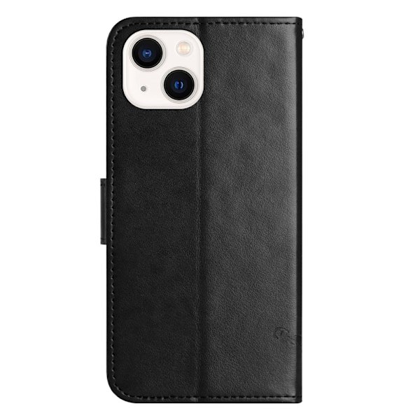Læderetui Sommerfugle iPhone 15 Sort