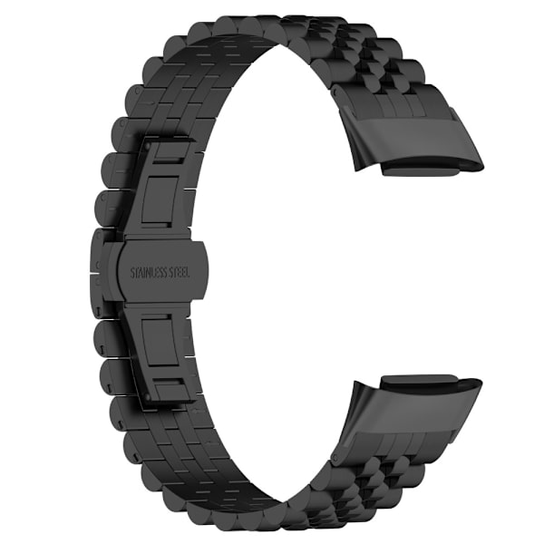 Fitbit Charge 6 Butterfly Spænde Metal Rem i Sort