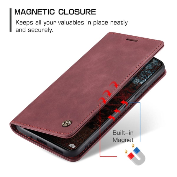 CaseMe Slim Lompakkokotelo Xiaomi 14 Punainen