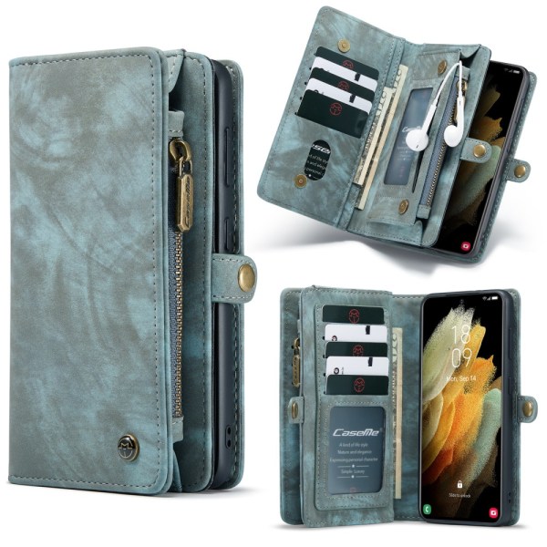 CaseMe Wallet Case Multi-Slot Samsung Galaxy S21 Blå
