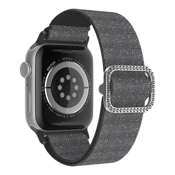 Elastisk Nylonrem Apple Watch Series 11 46mm Glitter Sort