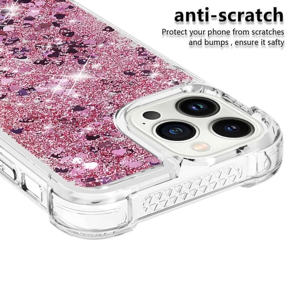 Glitter Bling TPU Skal iPhone 15 Pro Roséguld