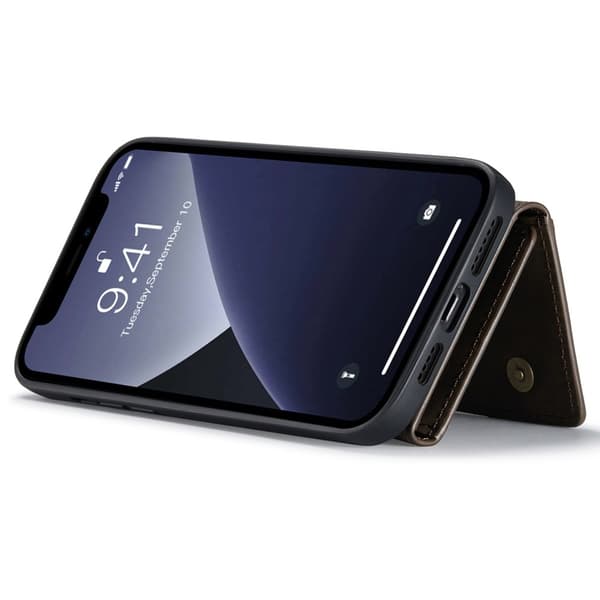 DG.MING 2-i-1 Magnetiskt Skal Med Kortfack iPhone 14 Pro Brun